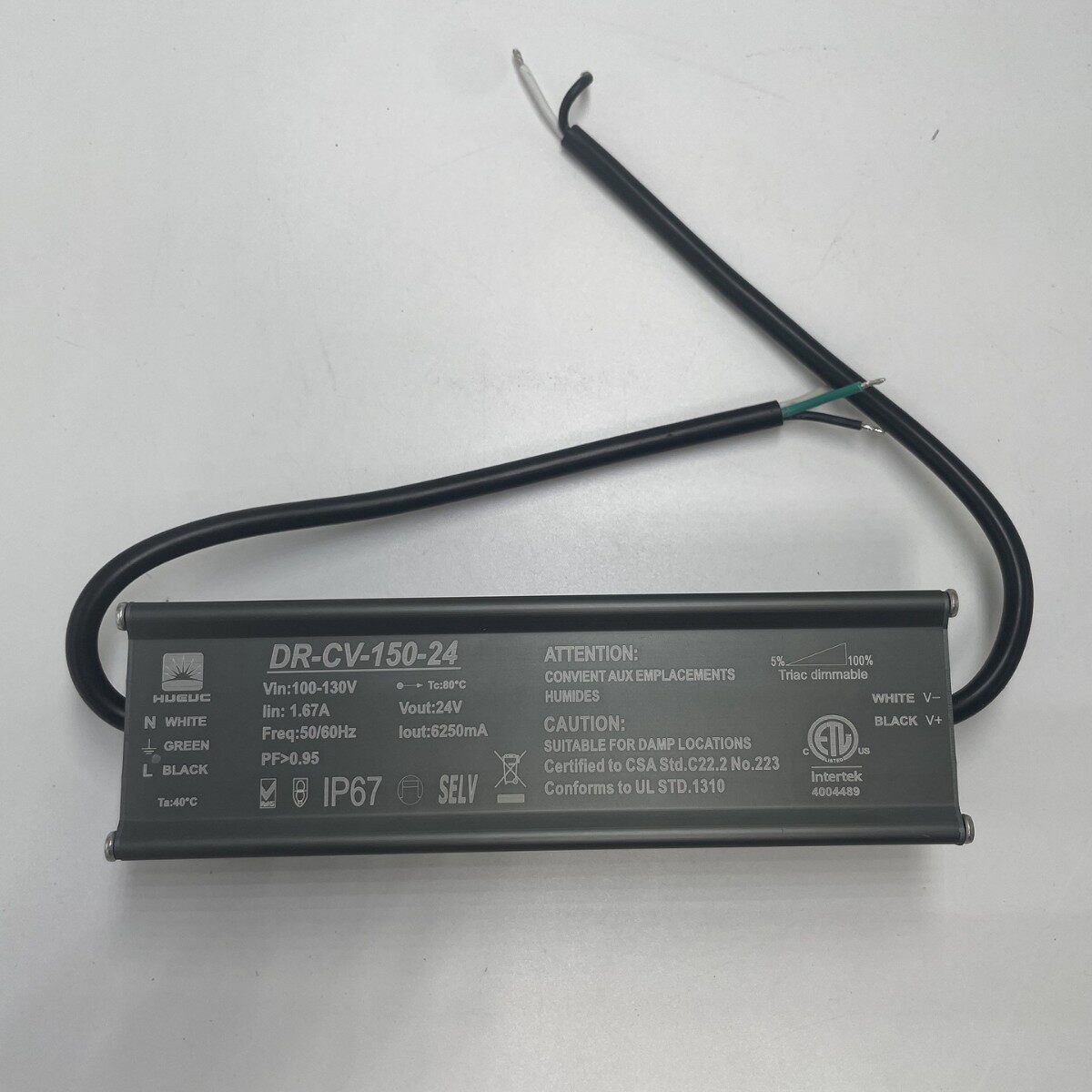迷你150瓦IP67防水电源150W恒压12V灯条电源可控硅0-10V调光