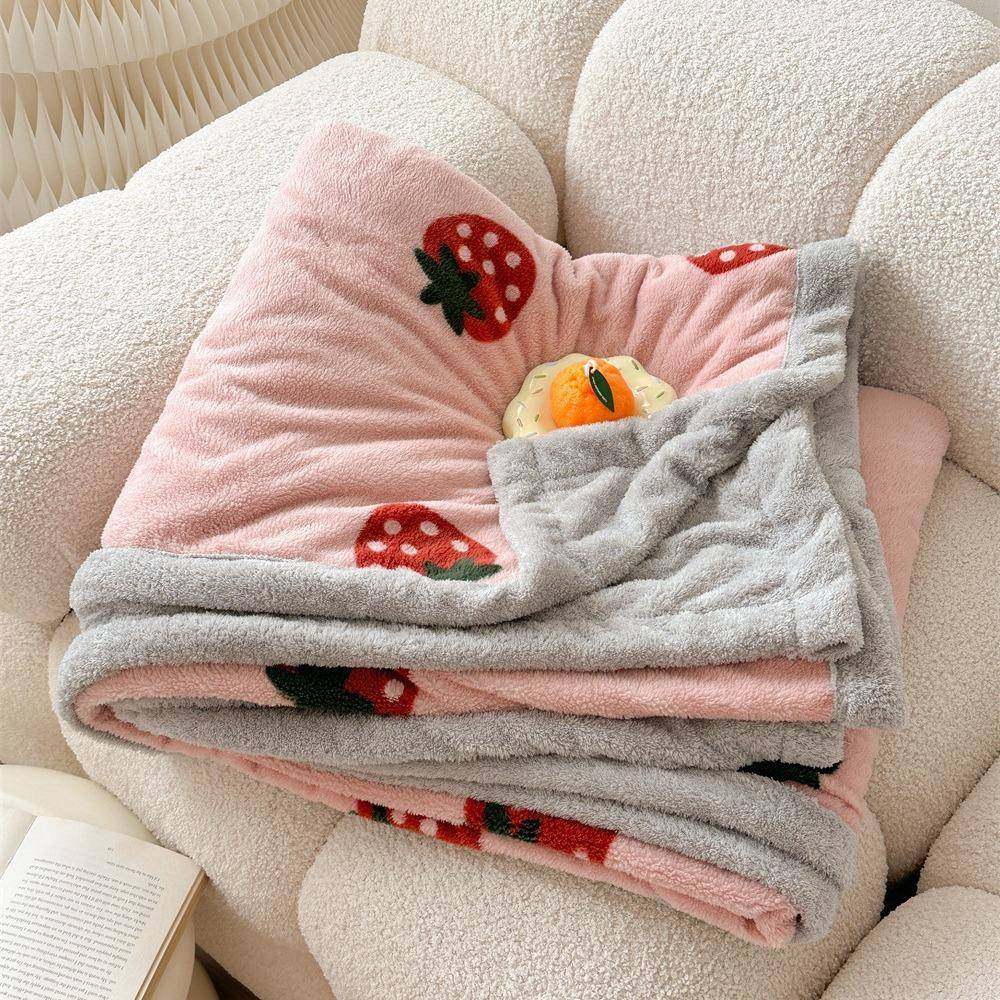 冬季舒保暖泰棉绒加迪绒双面绒毛毯午睡办公室YZ盖毯单件单人双毛