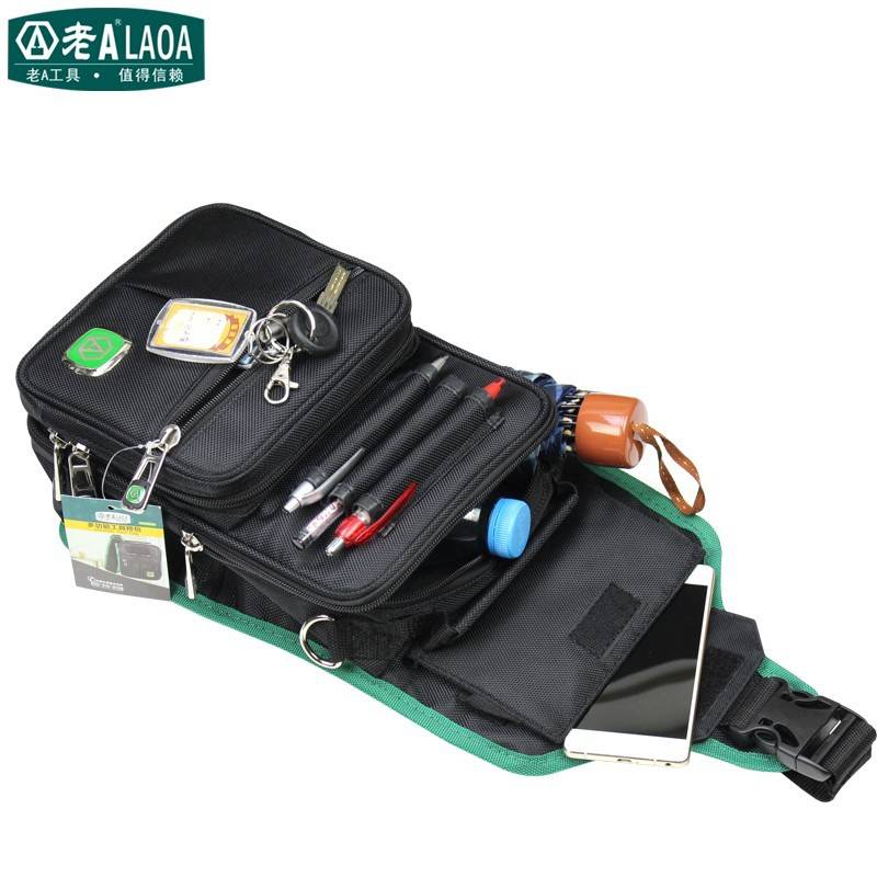 老A  LA115702多功能单肩帆布斜挎工具包防水耐磨存储包收纳包