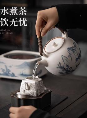 化tssc0009陶瓷炉提梁壶侧把壶煮茶壶烧水电壶泡茶器煮茶器围炉陶