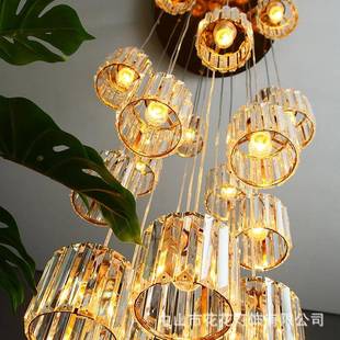 轻奢复客211式楼大吊灯厅跃灯简约楼梯间后现代别中空层大厅水墅