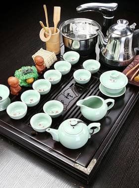 销茶具全小实木茶盘全自动一体套直装家用懒套人高档茶台人RGK造