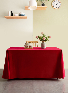 瑞典绒会议桌布红色绒布p办公红绒布展会活动定制logo红桌布长方