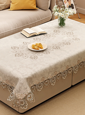 茶几桌布客厅长方形高级感轻奢家用D简约白色茶几布台布布艺遮盖