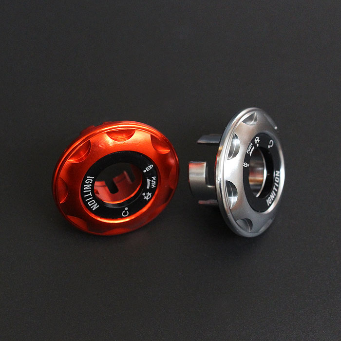 新款小龟王福喜巧格中沙电动摩托踏板车改装O电门锁盖铝合金装饰