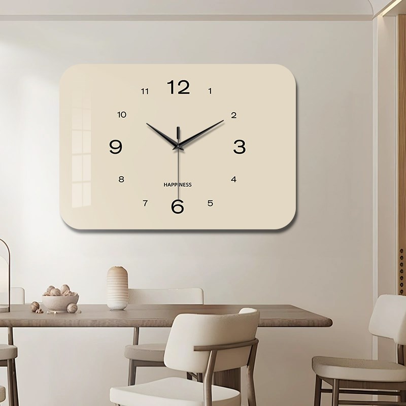 现代简约餐厅钟表挂钟客厅2025新款极简家用电视背景Z墙时钟挂墙