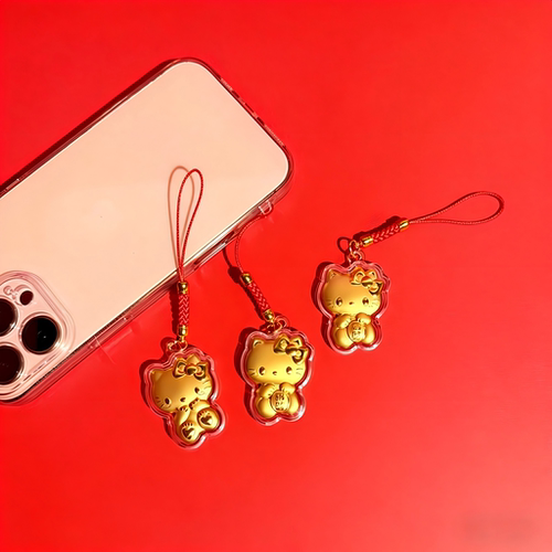 水贝kt猫挂件招财猫手机链有钱花马上有钱钥匙扣Hello Kitty福袋