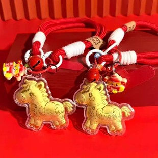 999足金马上有钱手机链马上发财钥匙扣包包挂件公司女友批发礼品