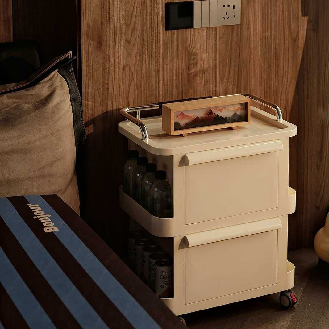 日系高品质客厅沙发边餐桌啤酒移动家用收纳柜收纳架置物小推车