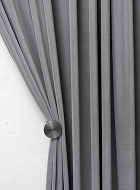 新款窗帘丝绒灰色天鹅绒全遮光现代轻奢北欧客厅法式卧室布料