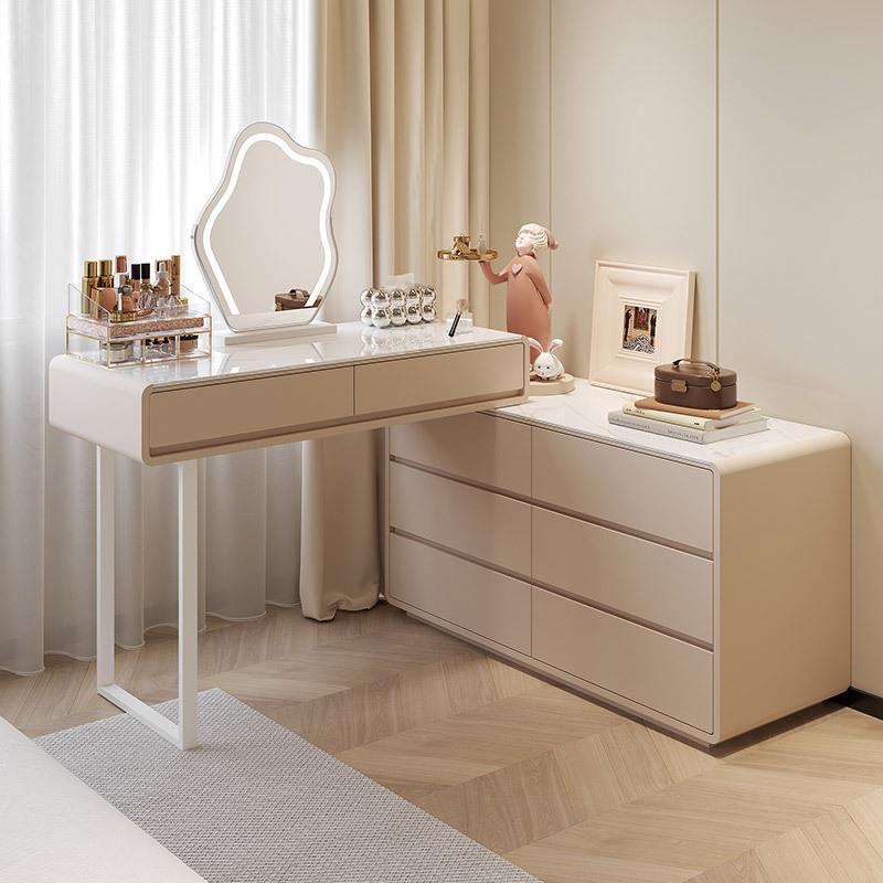 2024新款实木梳妆台卧室简约现代轻奢奶油风极简化妆桌斗柜一新款