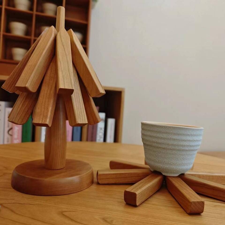 黑胡桃木樱桃木耐高温隔热垫碗碟锅垫杯垫家用碗盘垫子创意桌垫子