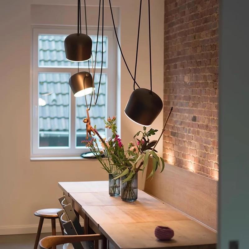 意大利设计师复式楼梯可移位餐厅Aim吊灯工业风艺术简约小鼓吊灯