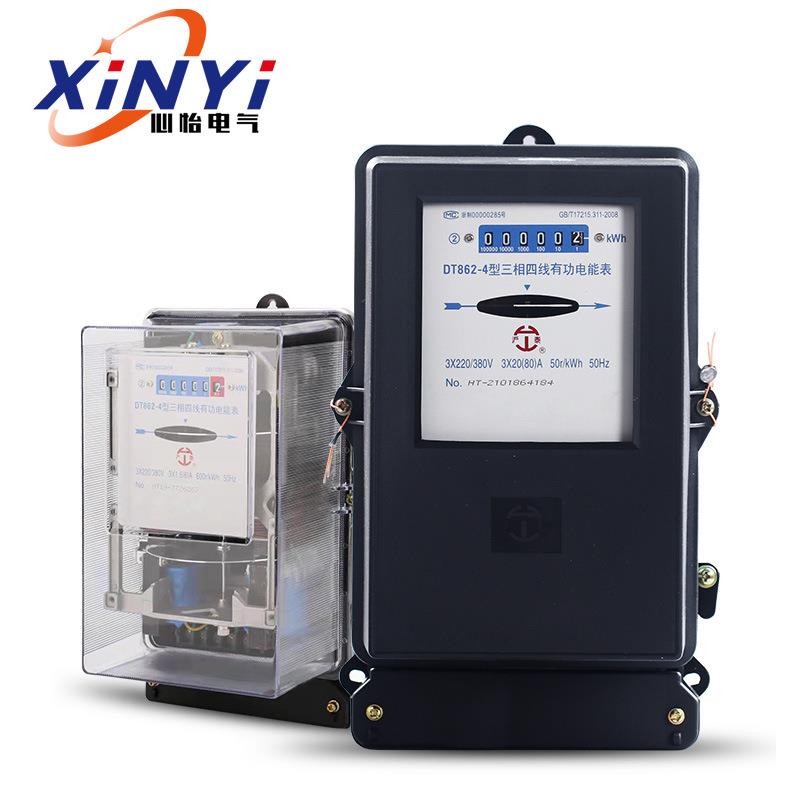 机械式电表DT862-4老式三相四线电能表 380V互感器转盘有功电度表