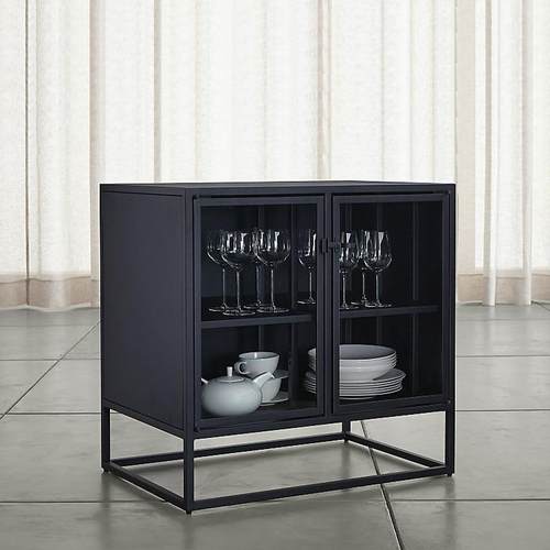 工业风客厅茶水柜橱柜收纳碗柜铁艺餐边柜现代简约置物柜酒柜跨境