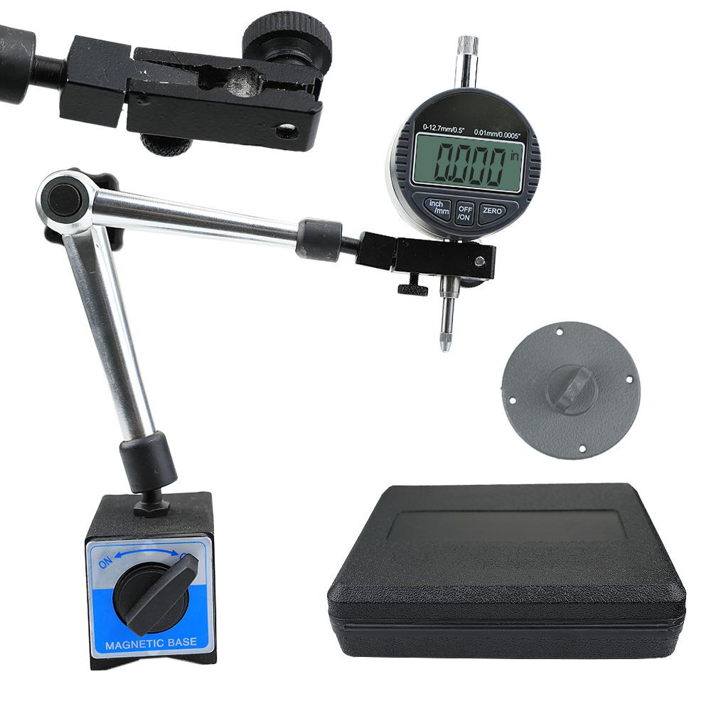 数显百分表千分表0-12.7/25.4万向磁力表座套装百分表磁性底座