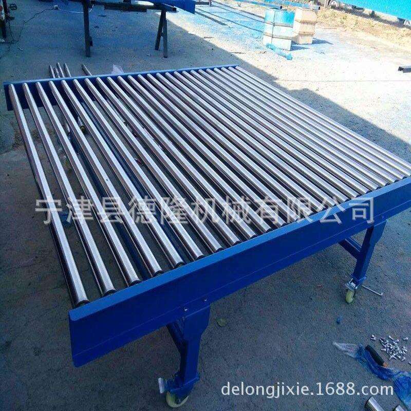 无动力镀锌滚筒输送机手推式滑梯输送线自动化生产组装流水线
