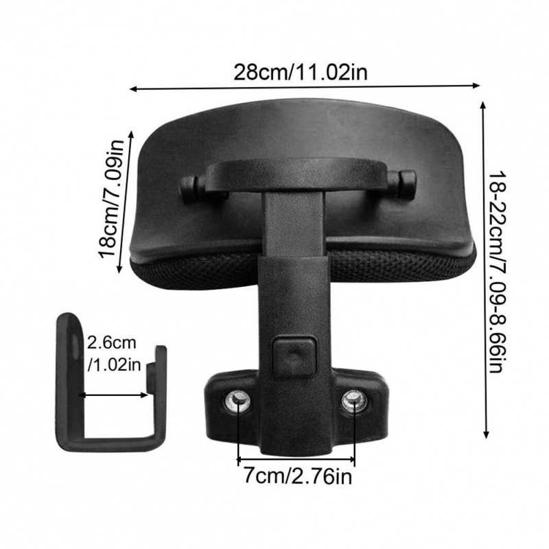 简易加装免打孔办公椅电脑椅头枕头靠支架角度和高矮可调节延伸架