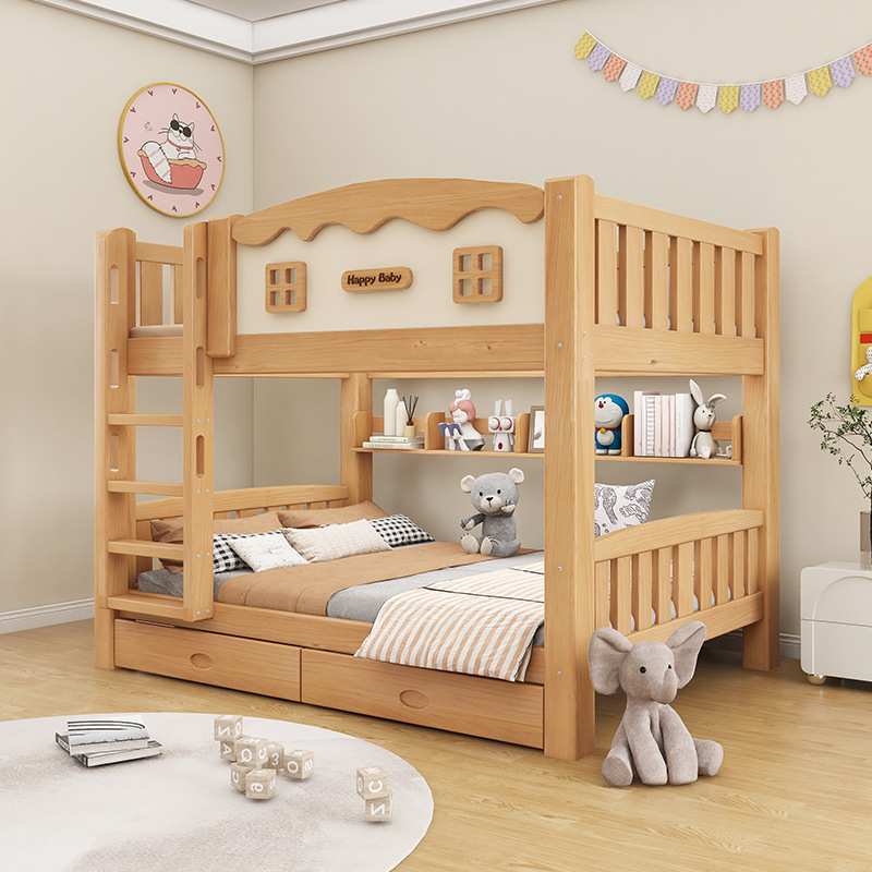 加粗实木上下床小户型儿童床子母床成人加高宿舍高低床加厚双层床