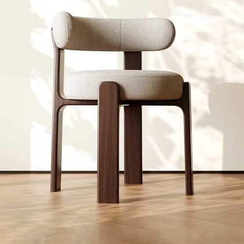 法式中古风白蜡木餐椅家用北欧靠背设计师椅子怀抱式餐厅洽谈凳子