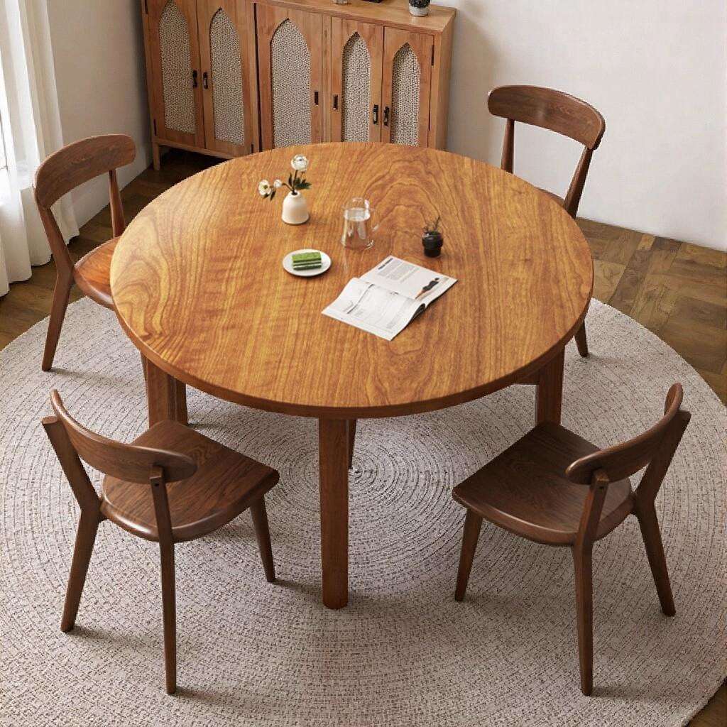 圆形餐桌家用小户型圆形餐桌椅组合阳台休闲洽谈桌吃饭圆桌