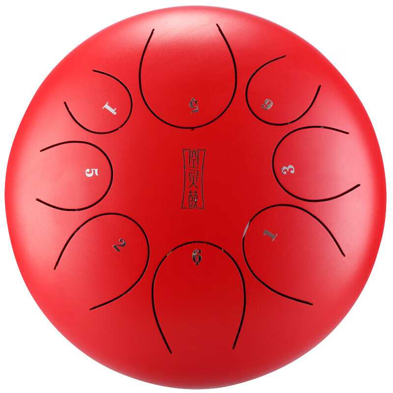 空灵鼓 色空鼓忘忧鼓 儿童初学者檀栗色 10寸8音空灵朱砂红