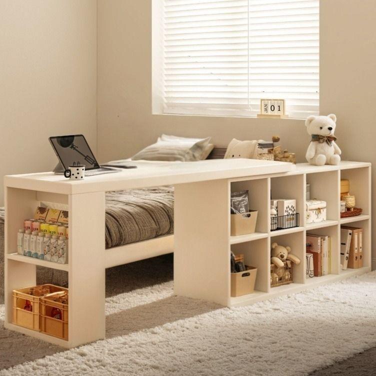 转角电脑桌家用学习桌子女生卧室书架梳妆台书柜一体L型拐角书桌