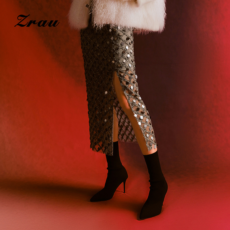 冬季新款镂空设计感中长裙