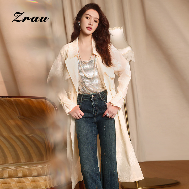 秋季新款绑带收腰气质风衣女