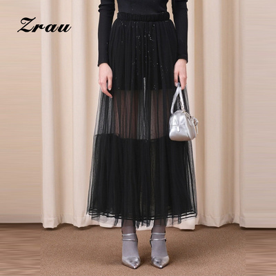 新款网纱百搭通勤半身裙女