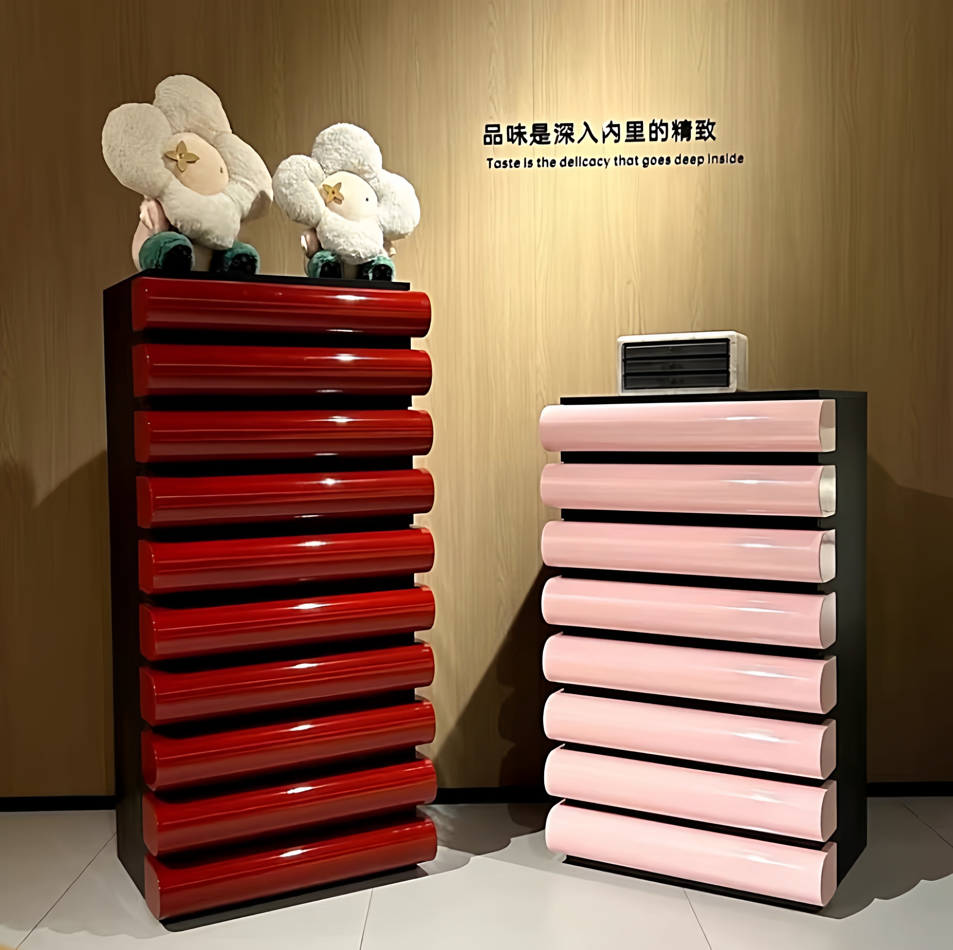 摩登风奶油极简多巴胺钢琴斗柜客厅餐边靠墙大容量储物柜收纳柜