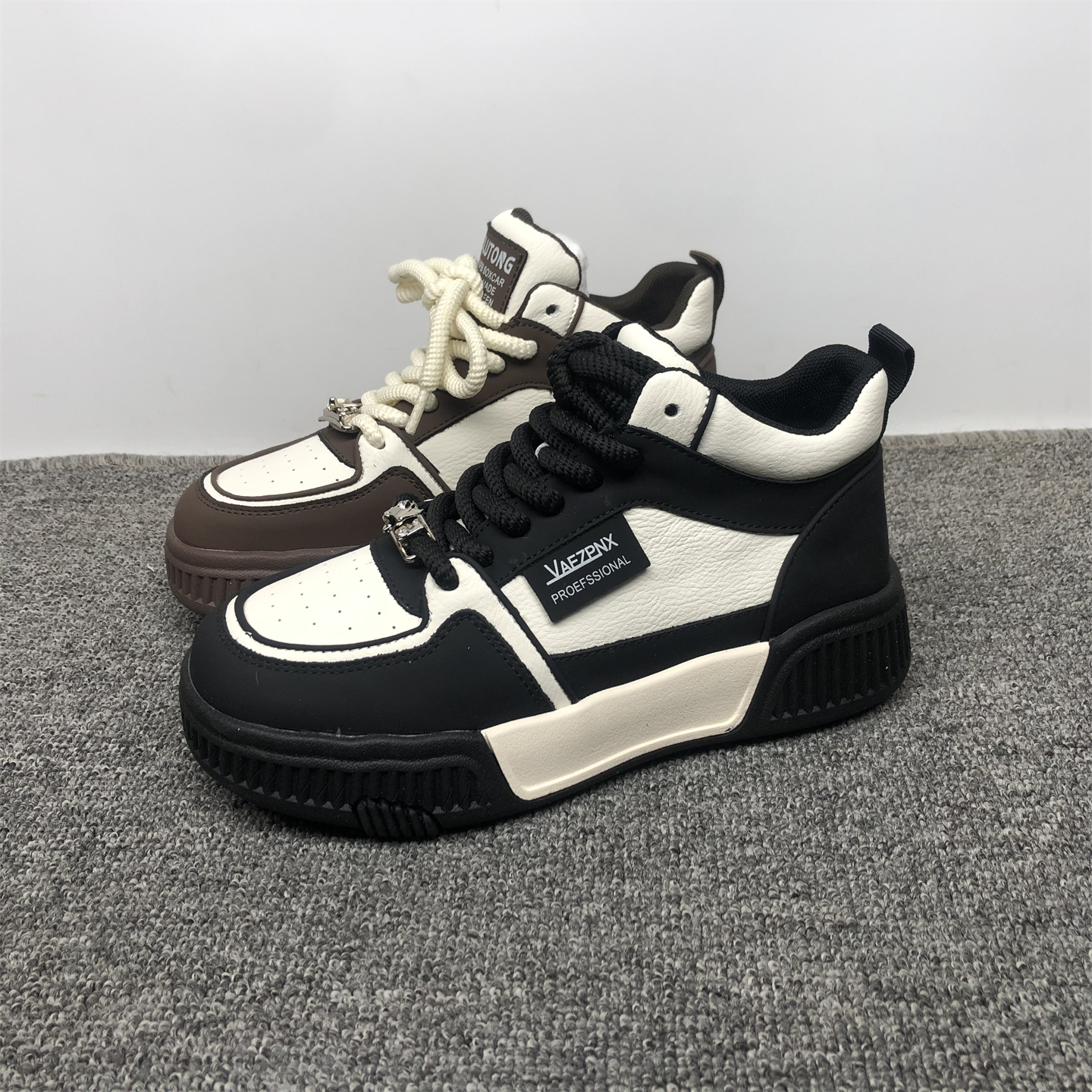 品牌撤柜真皮高帮鞋女2025年春秋