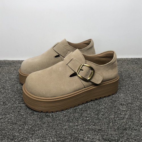 真皮厚底博肯女鞋36码新款