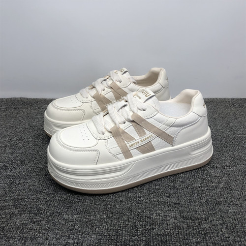 真皮厚底增高小白鞋女百搭
