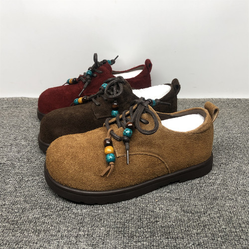 真皮翻毛软底舒适勃肯女鞋