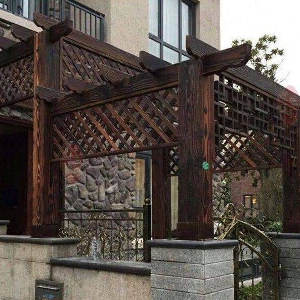 公园葡萄架防腐木葡萄架庭院碳化木松木花架凉亭木屋阳光房葡萄架