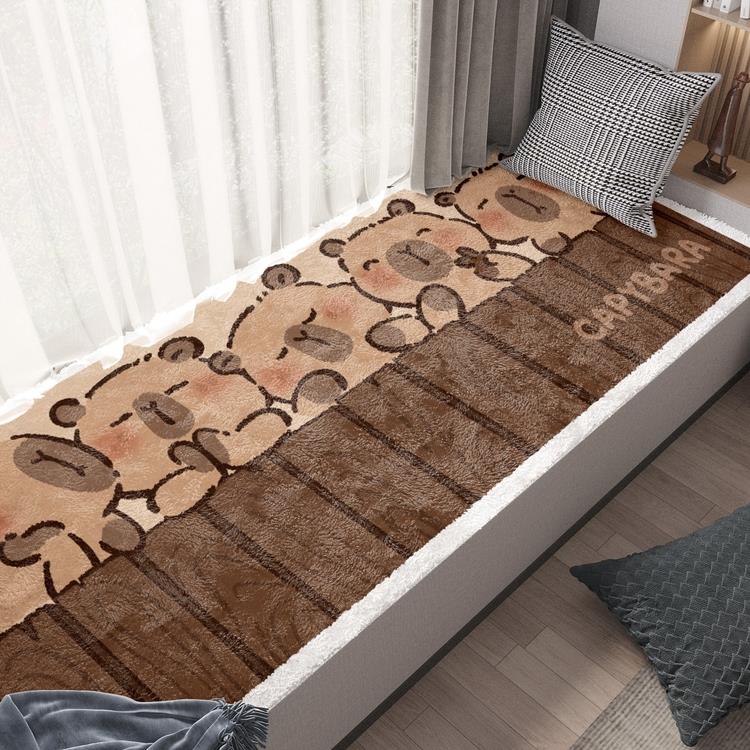 卡皮巴拉韩式飘窗垫窗台垫网红毛绒四季通用薄款阳台垫防滑定制