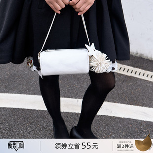 ECODAY流苏配饰笔筒包春夏迷你笔袋包手提手机包女士小方包单肩包