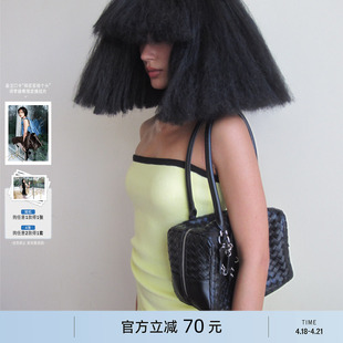 ECODAY公文包办公上班通勤编织包腋下包女单肩手提包休闲简约黑色