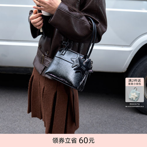 ECODAY贝壳包单肩包通勤手提包女包简约休闲星星配饰小包手拎春夏