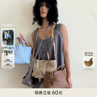 ECODAY春夏新品原创设计斜挎编织包手提时尚出游通勤包女斜挎手拎