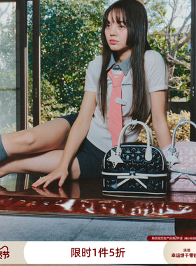 ECODAY原创设计蝴蝶结配饰波士顿包小号保龄球包女小包包手提包