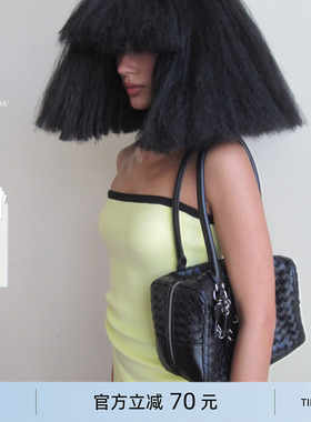 ECODAY公文包办公上班通勤编织包腋下包女单肩手提包休闲简约黑色