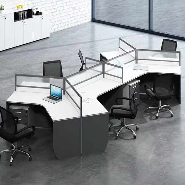 简约现公桌椅组合职员公家具36人位转角员工桌隔断屏风卡座