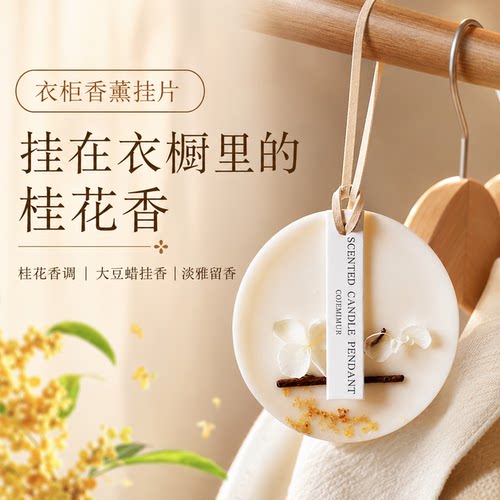栀子花衣柜专用香薰蜡片香片衣橱家用卧室内持久桂花衣服香氛挂件