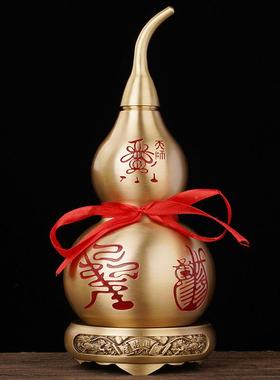 宏达黄铜关五全雷葫芦上下开口天师莲花铜葫五雷葫芦芦玄礼品摆件