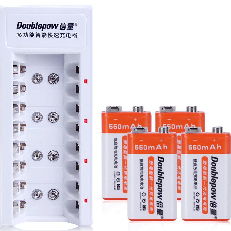 倍量9v充电电池锂9号5电0mAh968适用无线话筒5麦克风电池9v套装现