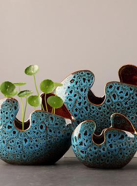 创意萝皿水花瓶陶瓷水养植培物器ZHP90331花盆容器家用室内插花绿