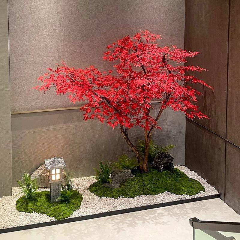仿真枫叶树大型商场绿酒店植假树饰造景高度仿假红装枫真仿真红枫