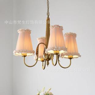 vitage厅卧室中古布艺装 复麦穗流n苏客古厅吊餐灯美MD3412式 法式